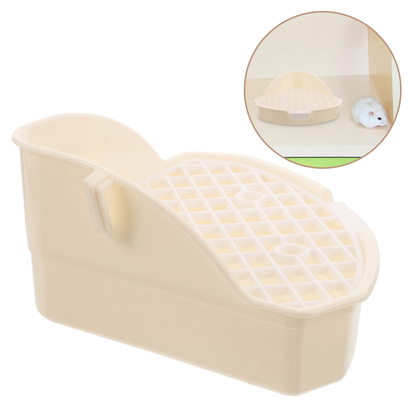 

Toilet For Rabbits Guinea Pigs Small Animals Durable Plastic Box Spill-Proof Edges Easy Clean Space-Saving Triangular
