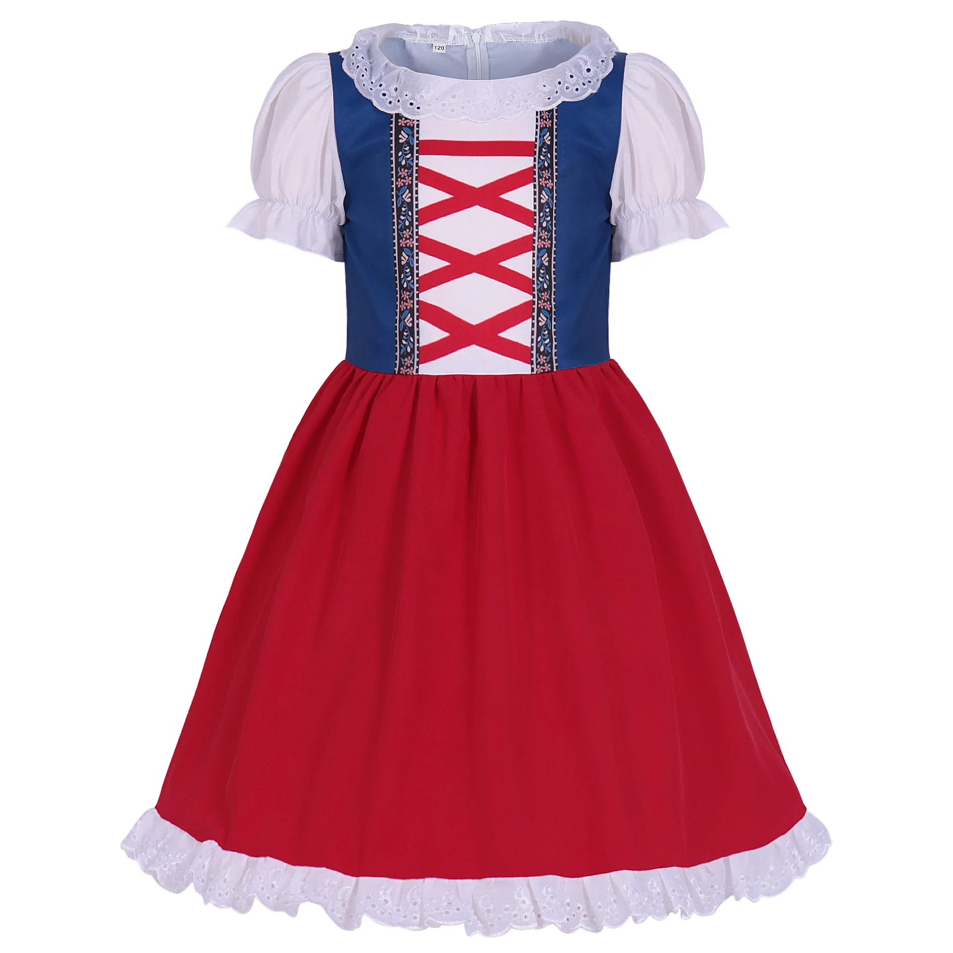 Pink Retro Halloween Costume Tight Girls Dress Bavarian Munich Beer Festival Outfit Children's Day  Suit Women's Wear view 5