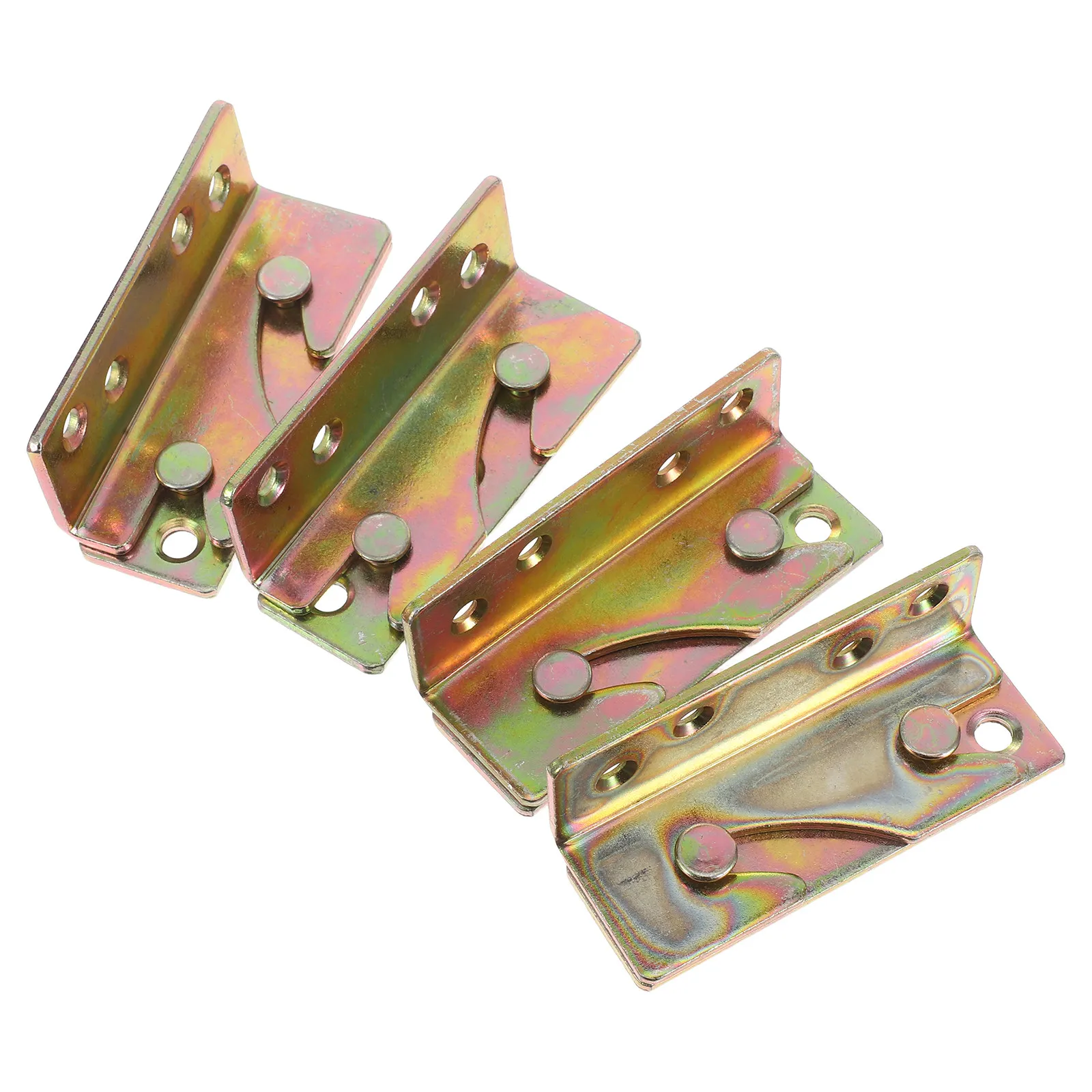 

4Pairs Bed Frame Hardware Kit Heavy Duty Hinge Buckle Thickened Metal Brackets for Silent Stable Bed Rail Mounting Accessories
