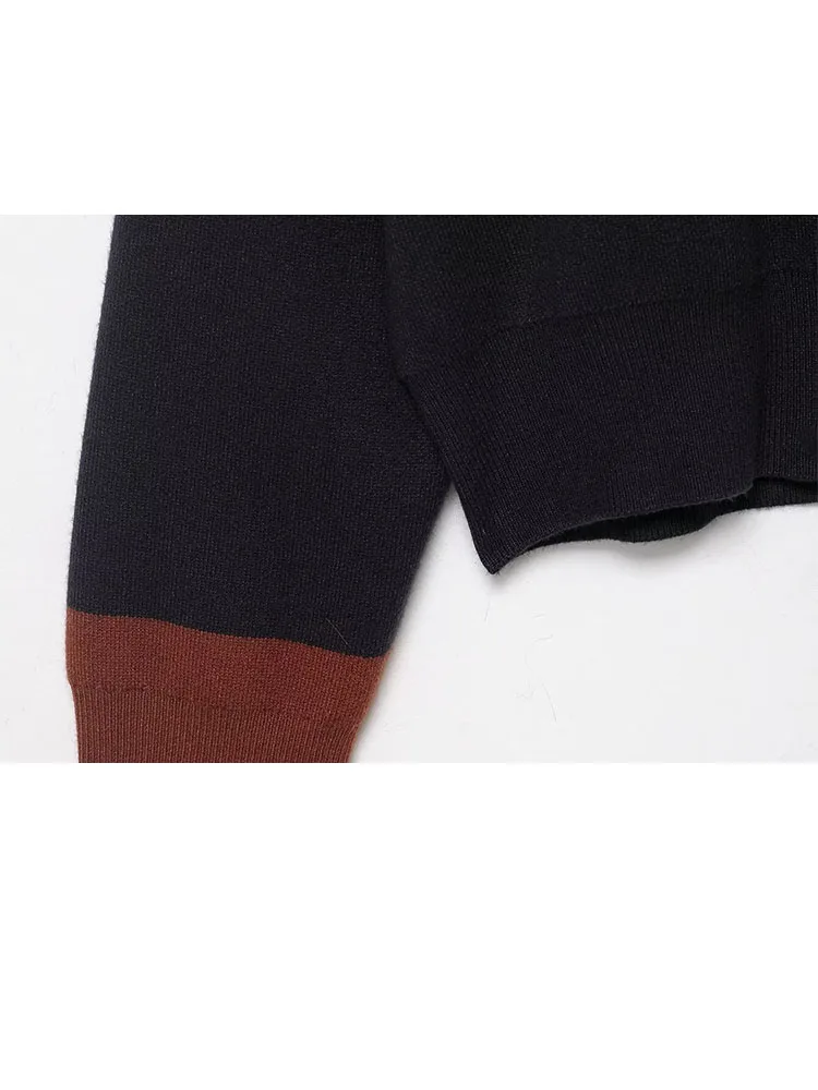 

HH Новый женский осенне-зимний модный полосатый вязаный пуловер с воротником-поло, женский универсальный повседневный свитер, пуловер