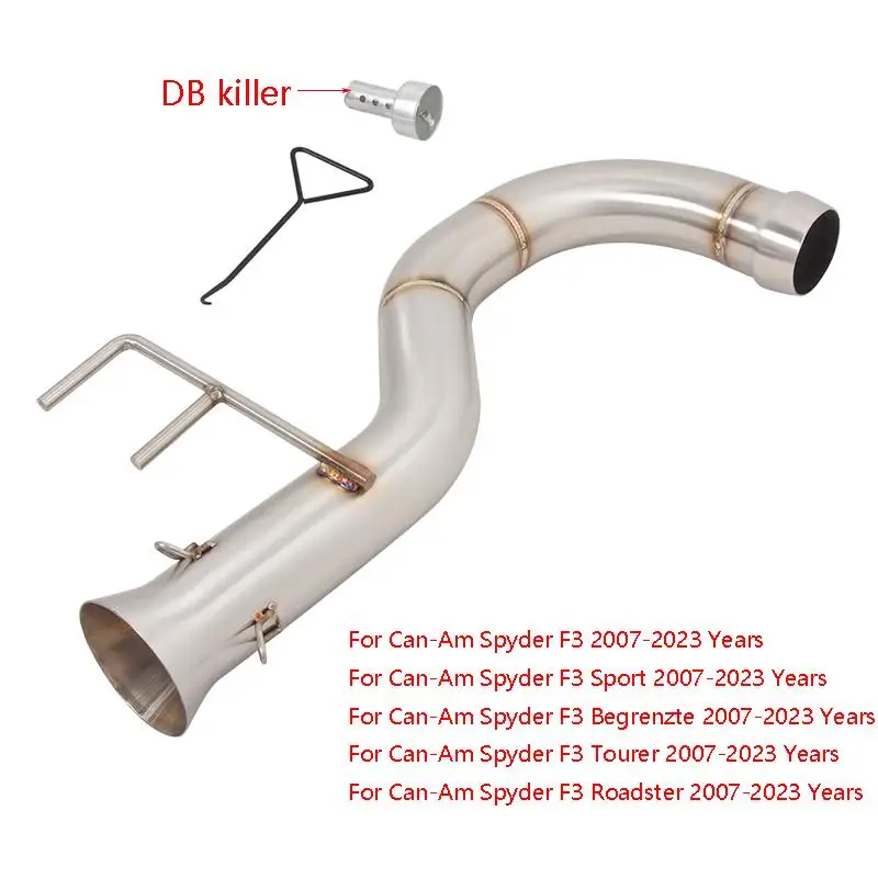 

Motorcycle Exhaust Mid Link Pipe With DB killer Stainless Steel For Can-Am Spyder F3 Sport Begrenzte Tourer Roadster 2007-2023