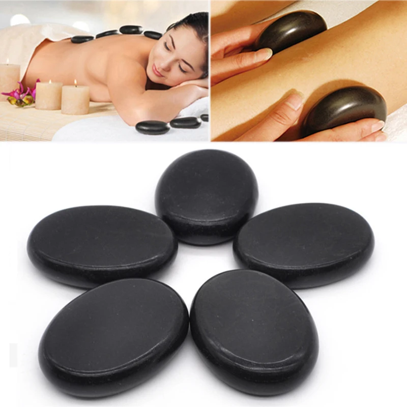 1/5Pc Beauty Stones Massage Spa Rock Basalt Stone Lava Natural Energy Massage Stone Therapy Pain Relief Healthy Beauty Care Tool