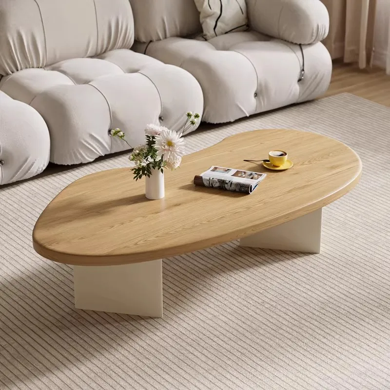 xx-Durable Wood Coffee Table Modern Luxury for Small Apartment Living Room Furniture Runwan Brand Metal Frame