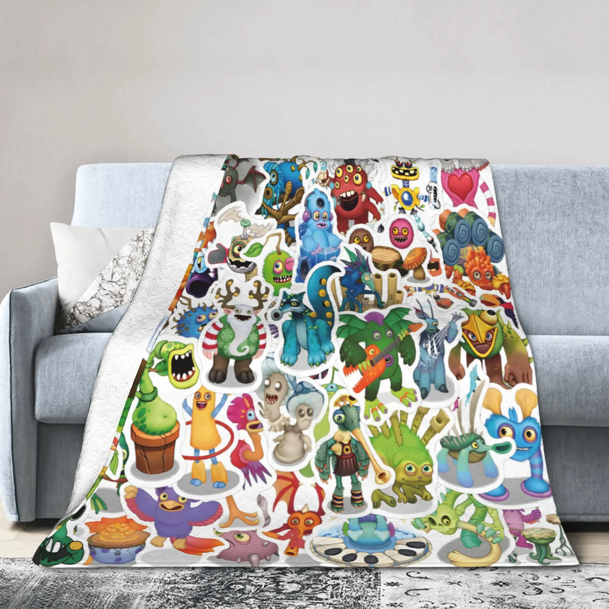 Custom Game Monster Cartoons Manga Blanket 3D Printed Soft Flannel Fleece Warm  Throw Blankets for Car Bed Sofa Quilt