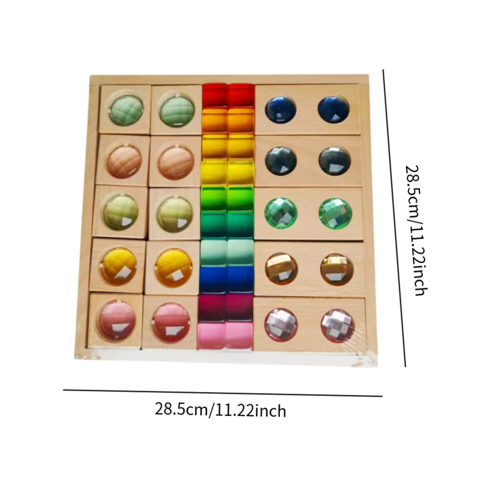 Ensemble de blocs en bois acrylique Montessori pour enfants, jouets colorés, jouets mentaires oriels, empileur arc-en-ciel, cubes de construction, 3 à 6 ans