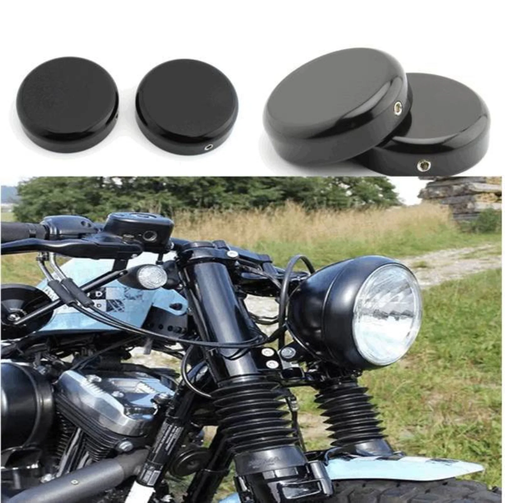 

Черная крышка гайки штока верхней вилки с ЧПУ для Harley-Davidson X48/XL1200X 2016-2022