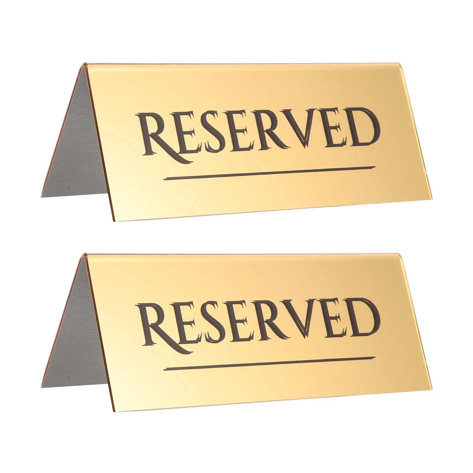 

2pcs Reserved Acrylic Material 17x6 5cm Golden Restaurant Wedding Table Card Seating Reserved Table Signs For Wedding
