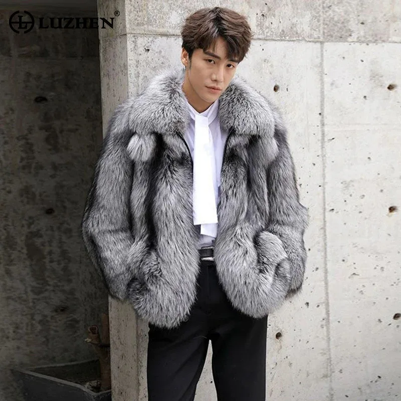 

LUZHEN Winter Men's Faux Fur Coat Fashion Casual Thick Warm Outdoor Woolen Cardigan Original Design Trendy Male Clothing LZ5731