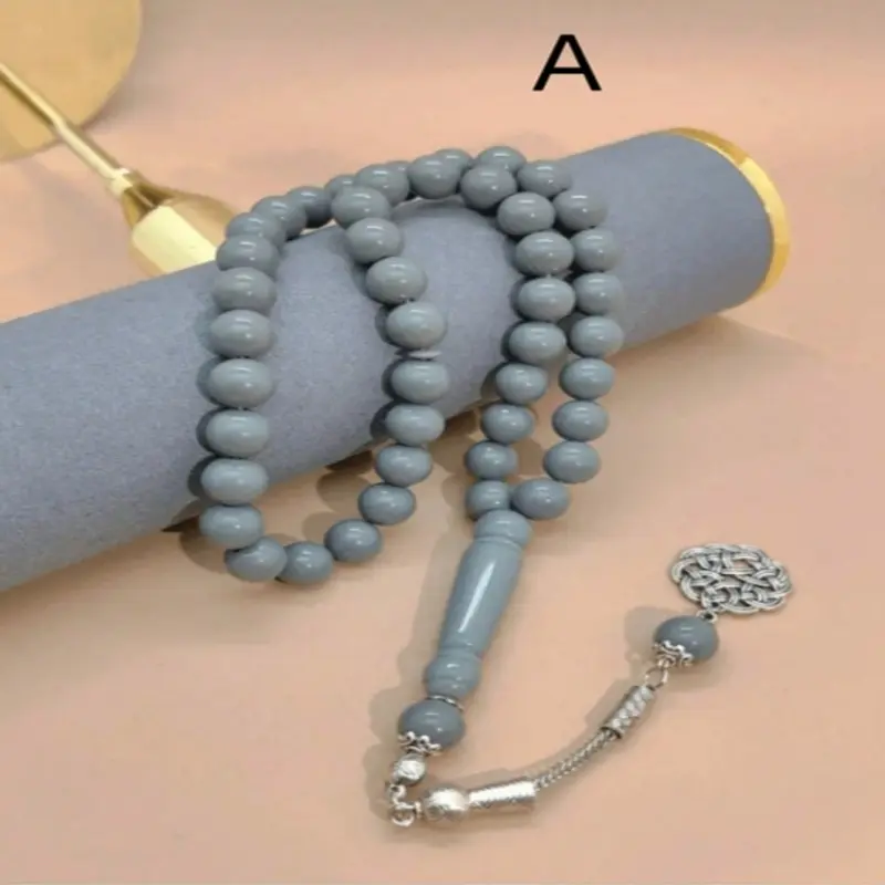 A men's bracelet with 45 pieces of 10mm Arab-style fashionable resin beads, suitable for all kinds of festivals and occasions - 4