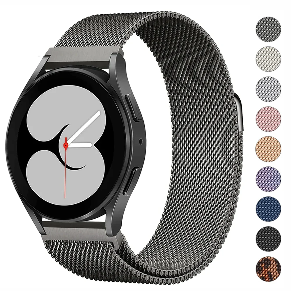 Correa Milanesa para Samsung Galaxy Watch 6 5 4 44mm 40mm 6 Classic Active 2, pulsera magnética para Huawei GT 4-3-2e-2, 22mm, 20mm