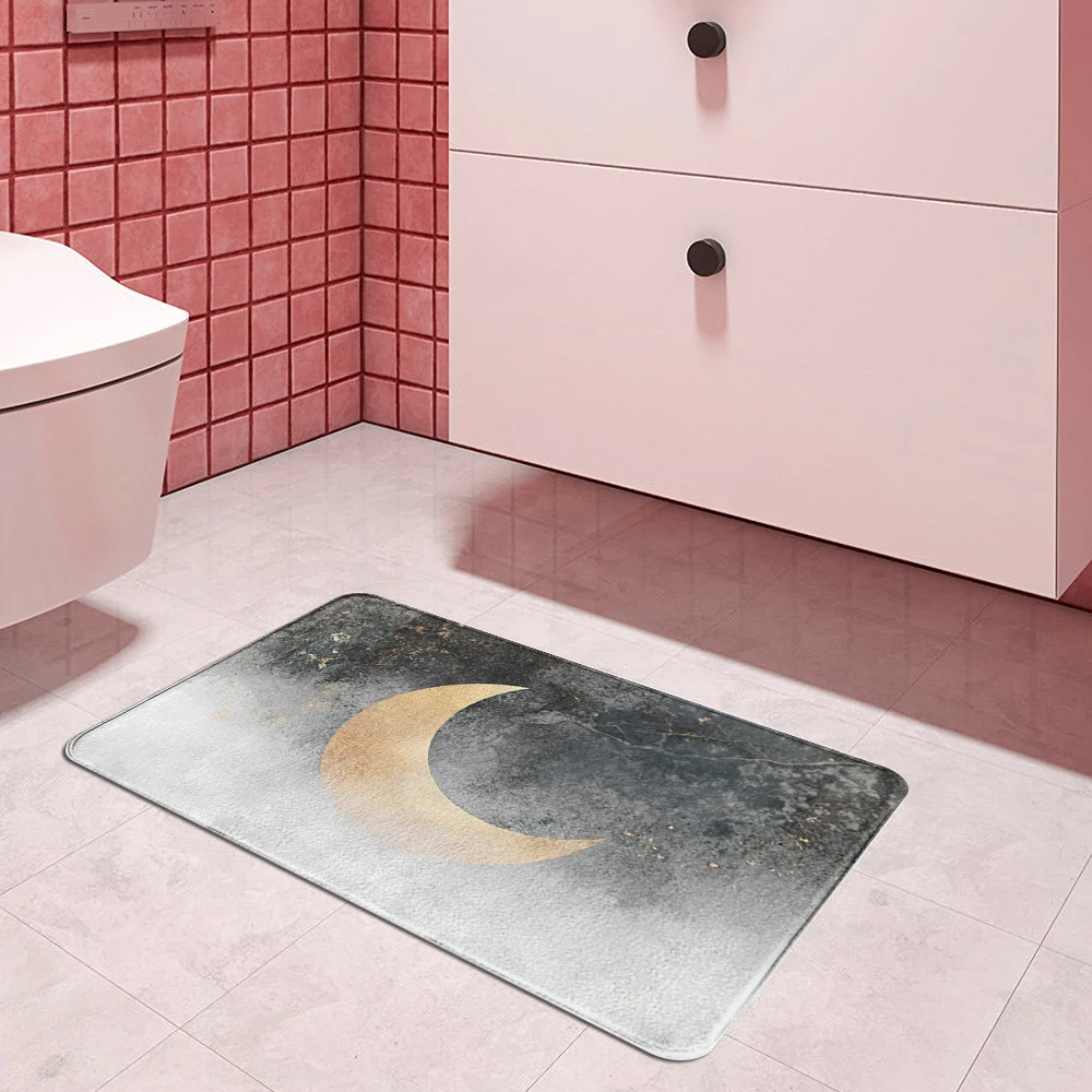 Golden moon Carpet Entrance Doormat Bath Floor Rugs Absorbent Mat Anti-slip Kitchen Rug for Home Decorative Foot mat