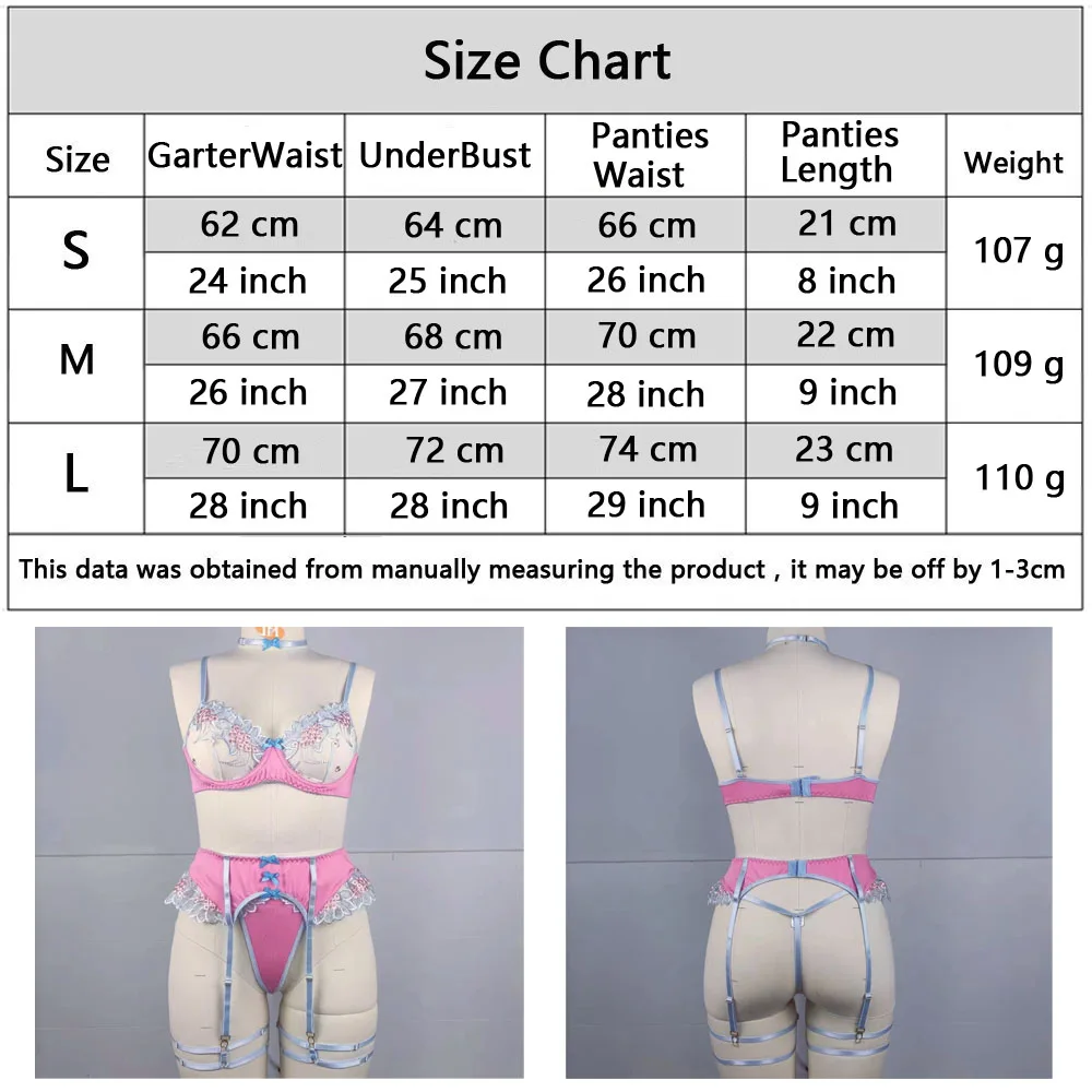 Sexy Fancy Lingerie Transparent Bra Thongs 4-Pieces Female See-Through Underwear Erotic Lace Outfits Delicate Garter Belt Set