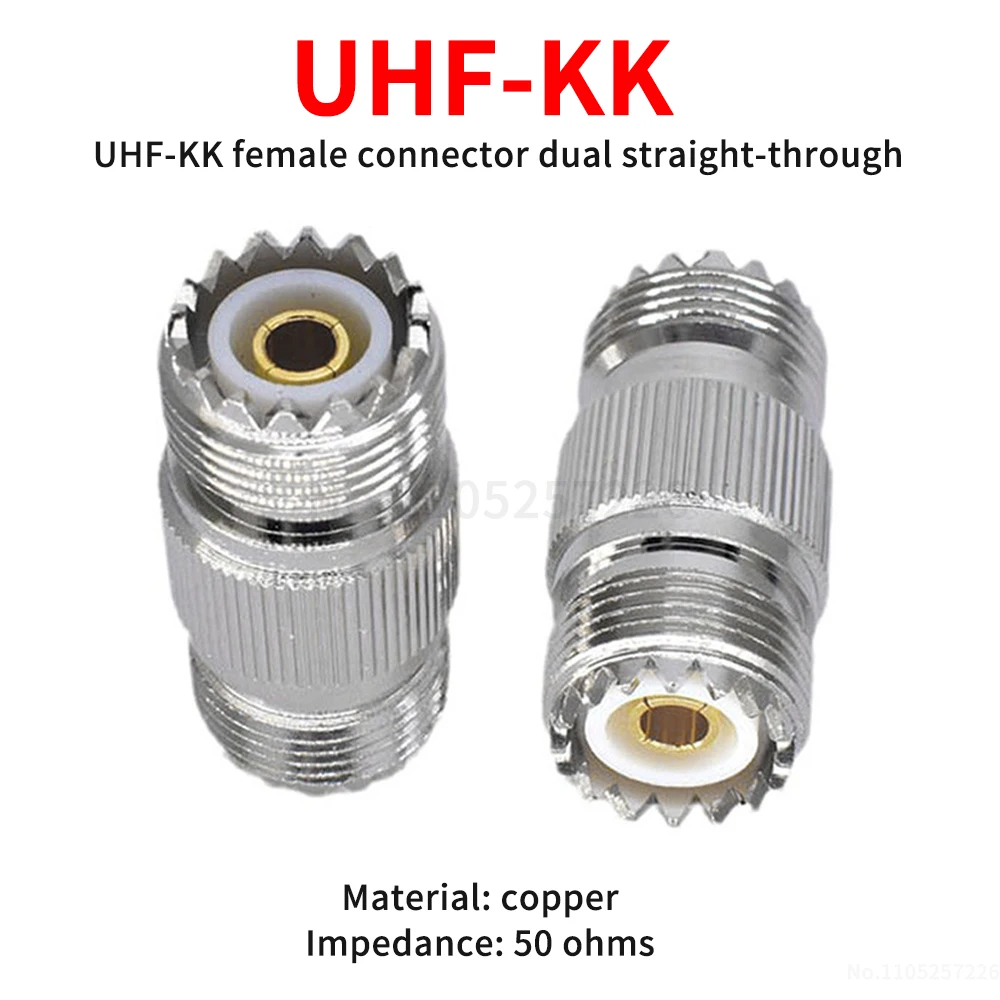 UHF-KK Female-to-Female Walkie-Talkie Signal Adapter Connector Female-to-Female Converter Dual-Port Adapter (1 pcs)