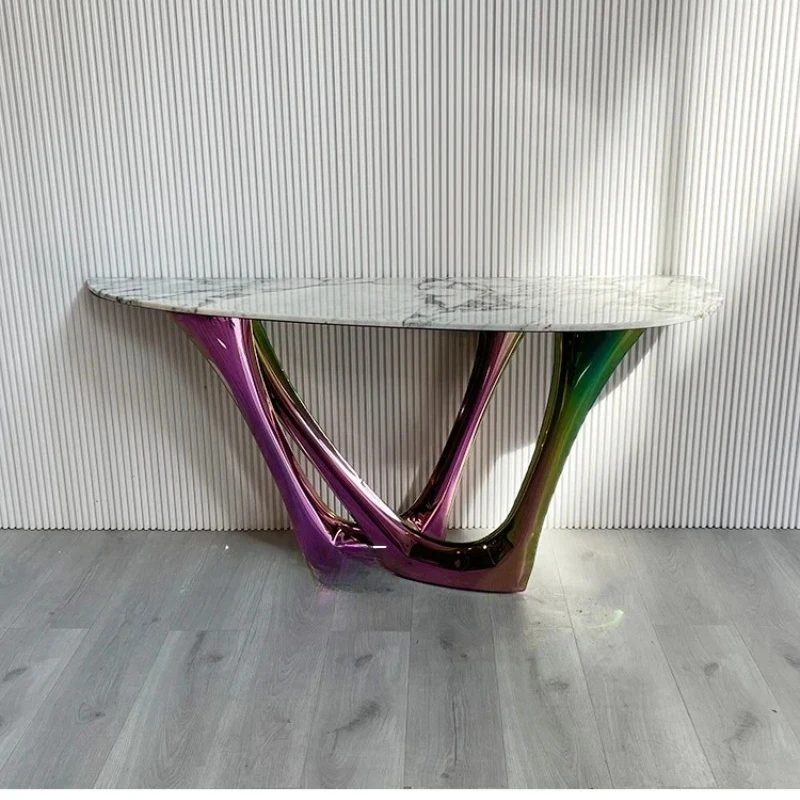 modern master design art decoration stainless steel fork side table entrance table living room
