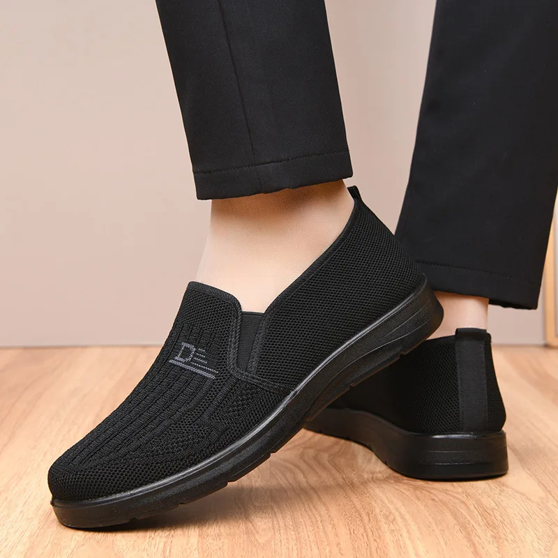 Damen-Schuhe aus gewebtem Stoff, zum Überziehen, atmungsaktiv, leicht, rutschfest, flache, bequeme Freizeitschuhe, ideal für den täglichen Gebrauch. – Detail 6