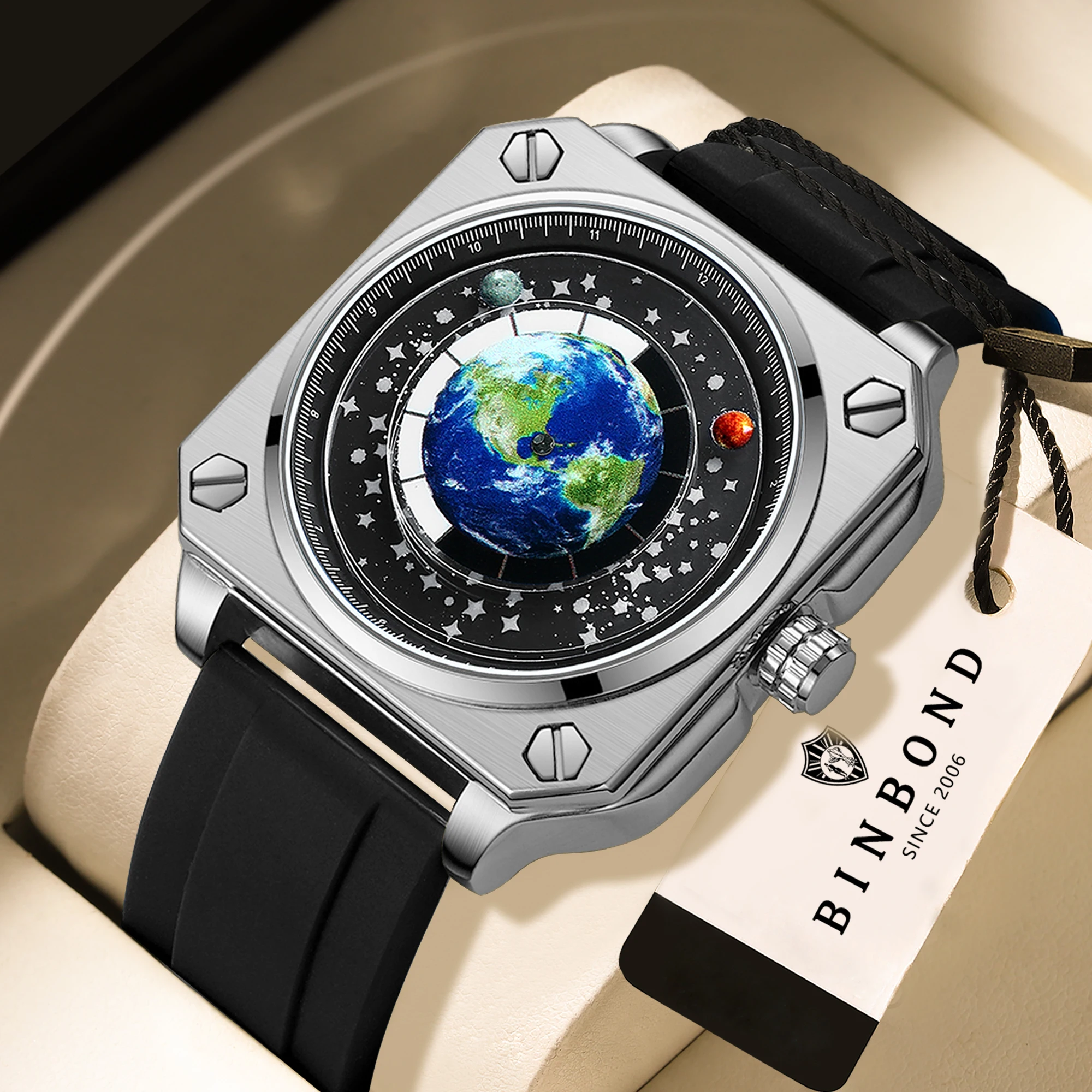 BINBOND Earth&star Quartz Wristwatches For Men Luxury Luminous Waterproof Precise Men's Watch Durable Orginal Brand Reloj
