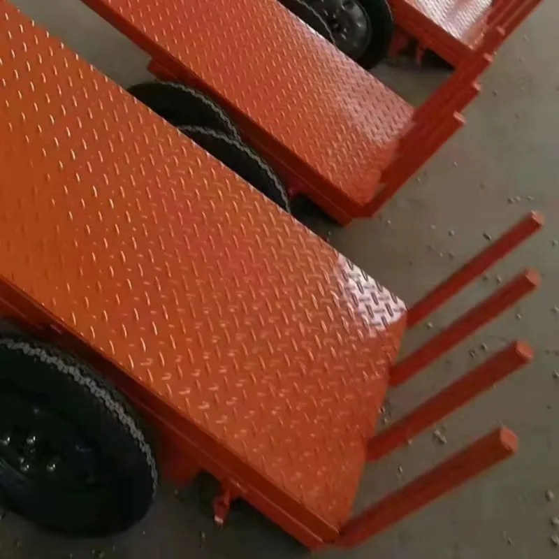 Electric Wheelbarrow & Hand Truck for Construction Sites, Large-Wheel Flatbed Platform Cart, Heavy-Duty Material Transporter