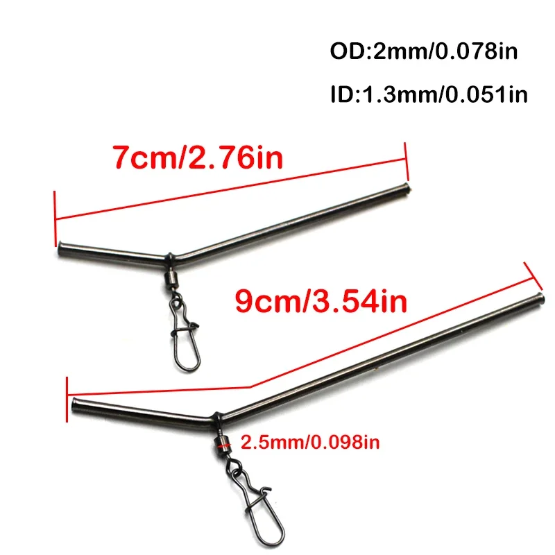 Carp Fishing Kit Anti-Tangle Leger Booms 7/9cm With Rolling Hook Snap Swivel  For Feeder Cage Carp Rig Accessories Tackle