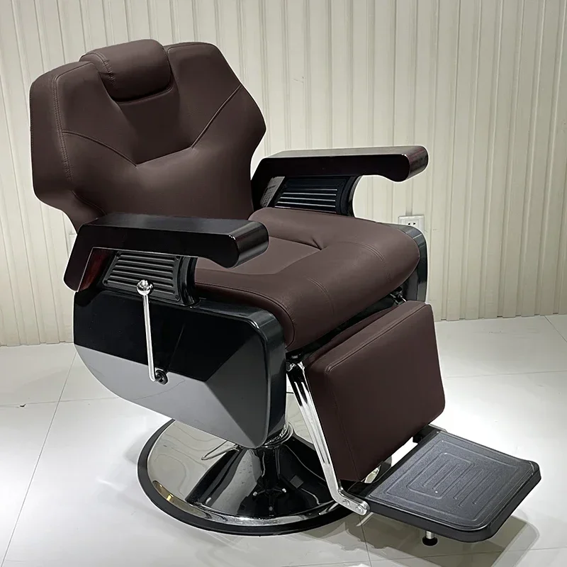 Classic Folding Barber Chair Stainless Steel Premium Comfortable Luxury Barber Chair Trendy Comfy Silla Beauty Salon Furniture