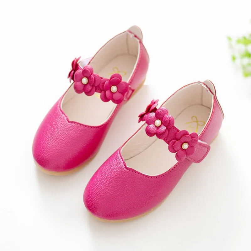 New fashion girls small leather shoes Korean version of the foreign-style cute princess shoes kids breathable white school dance