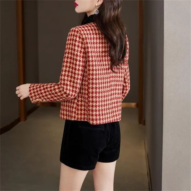 

New 2026 Spring Autumn Jacket Top Women Small Fragrant Style Short Coat Single-breasted Temperament Jacket Female Outerwear