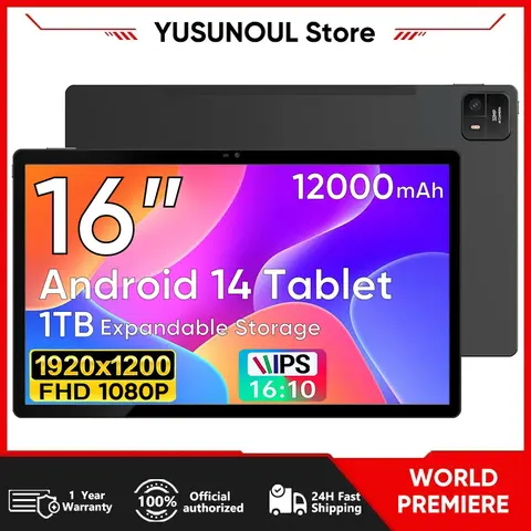 【World Premiere】Global Version 16 inch Android 14 Tablet Helio G99 Octa-Core 12000mAh 1920x1200 IPS Screen WiFi Play Store