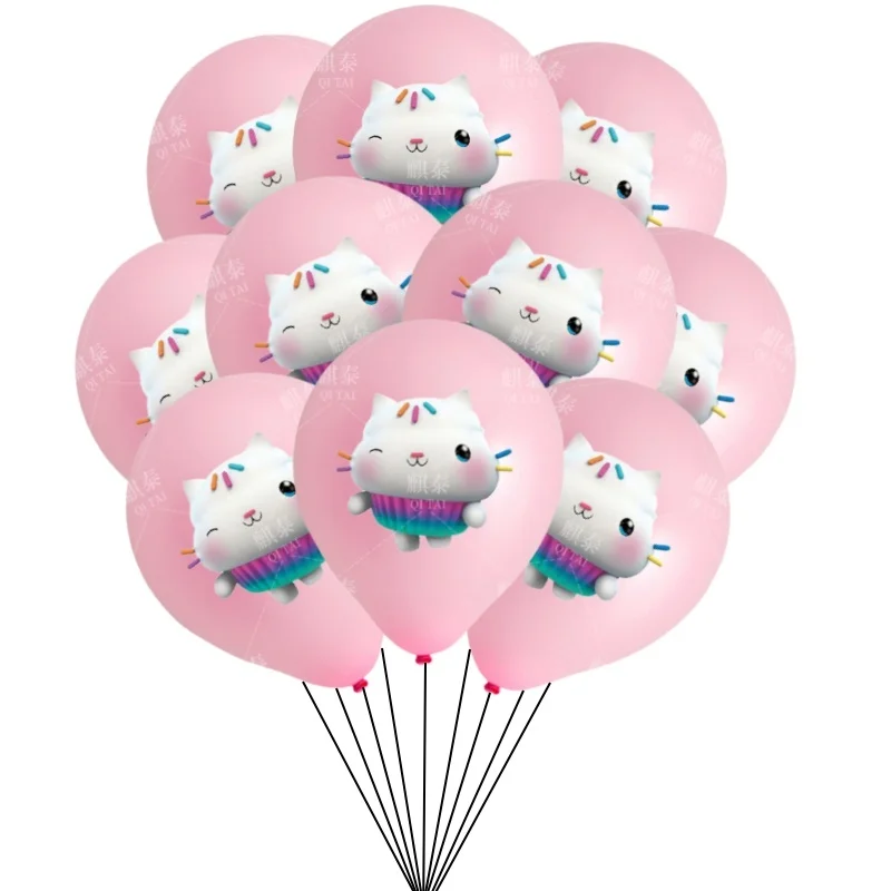 10/30Pcs Gabby Dollhouse Cat Balloon Kids Girsl Birthday Party Balloon Decoration Gabby Doll House 12inch Latex Balloon Supplies