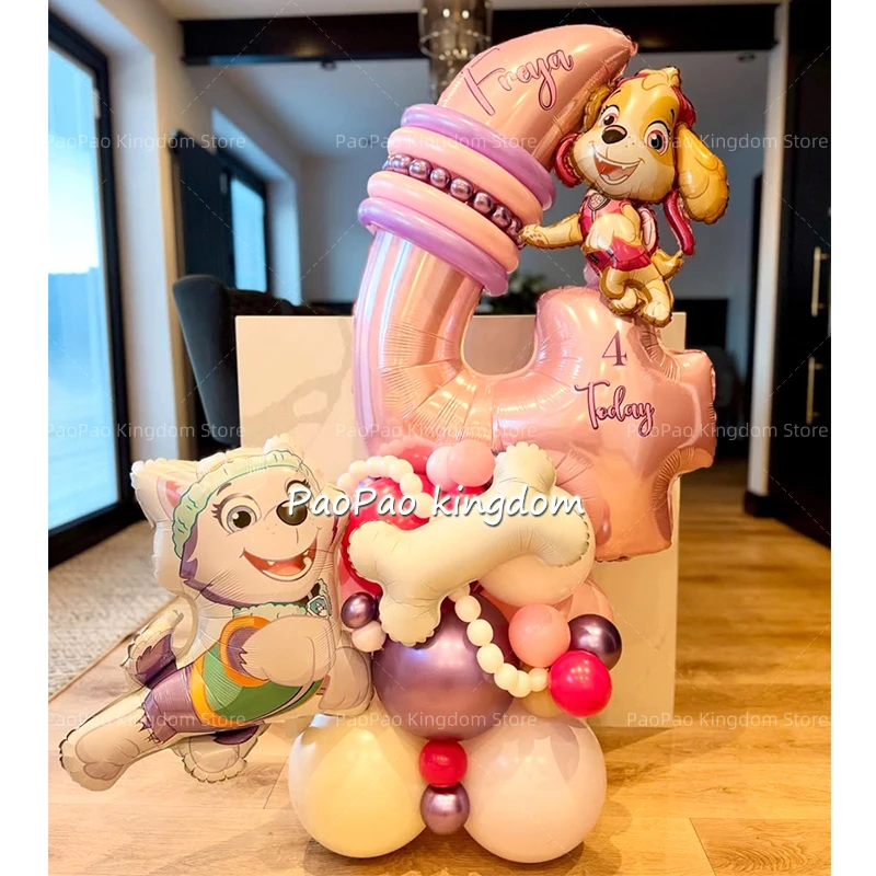 Kit de guirnaldas de arco de globos de la patrulla canina, globos de látex, bolas con números, patrulla canina, cumpleaños, Baby Shower, decoración de fiesta, juguetes de regalo