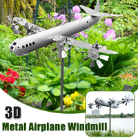 Metal Spinner Aircraft Windmill Handmade Wind Spinner Wind Energy Sculpture Airplane Wind Spinners for Outdoor Decor Garden Yard