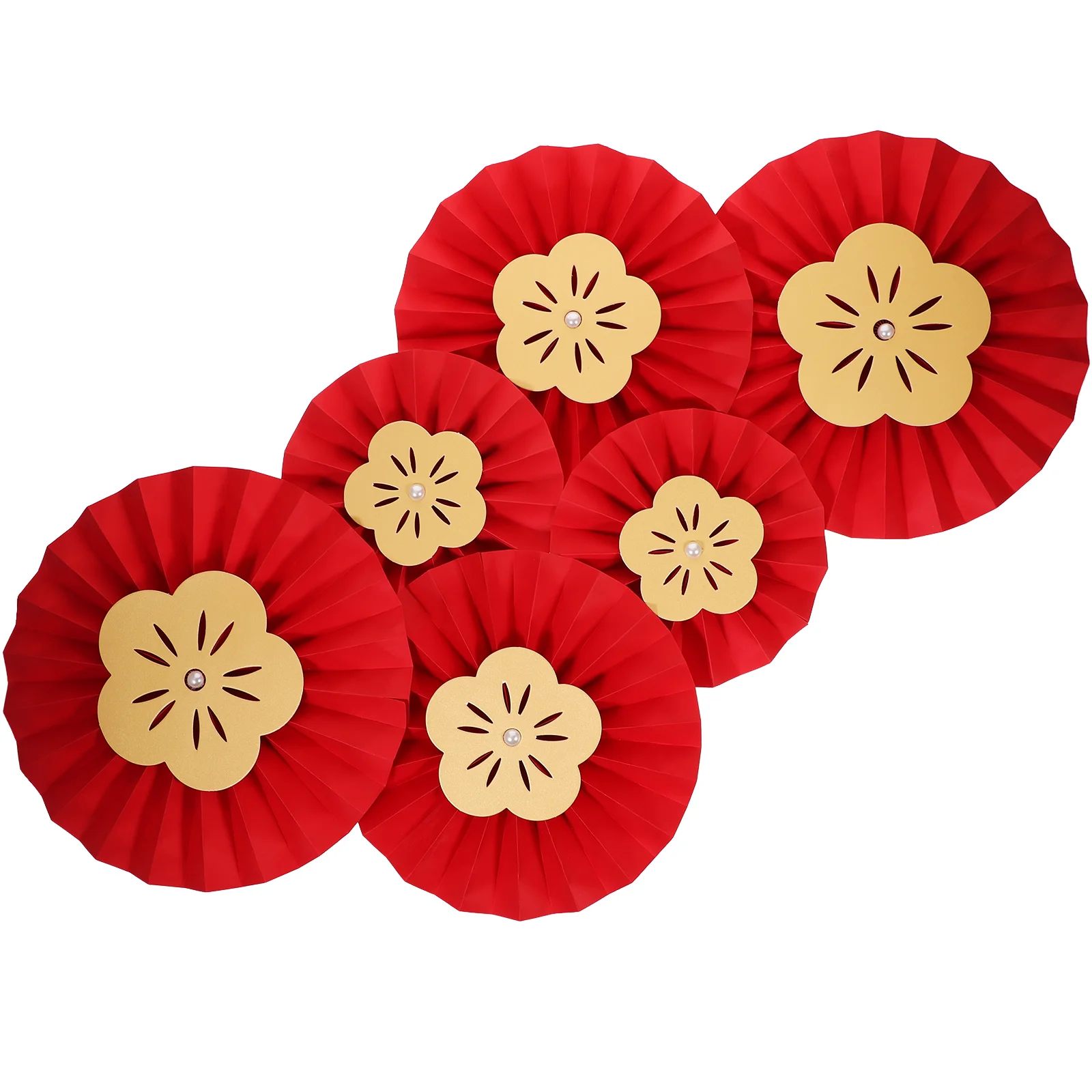 

12 Pcs Paper Fan Flower Christmas Decorations Birthday Party Hanging Fans for New Year of Rabbit Wedding Baby