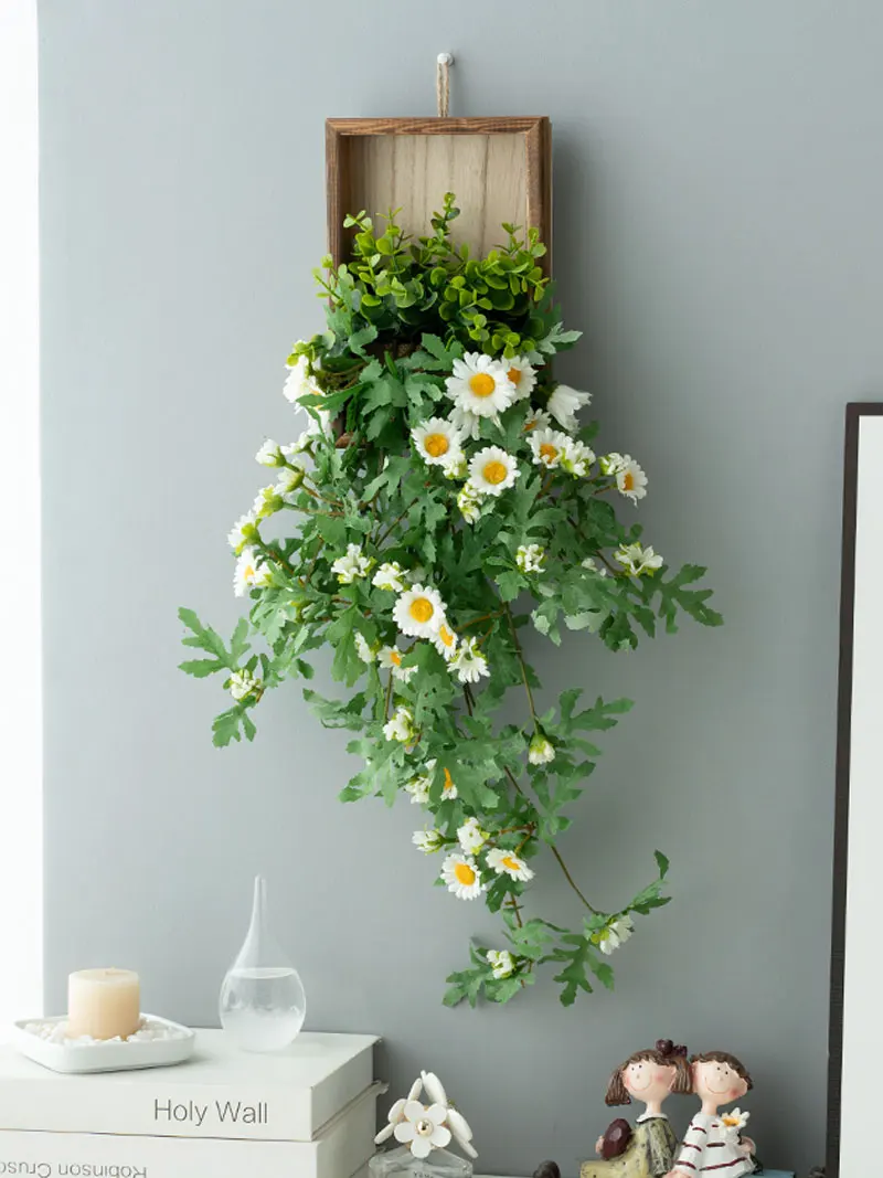 

Simulated plant wall decoration daisy pendant indoor wall artificial flower vine TV background wall