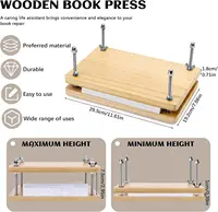 Wooden Book Press, Binding Tool, Flat Paper Press Machine for Desktop DIY Greeting Cards Labels 2