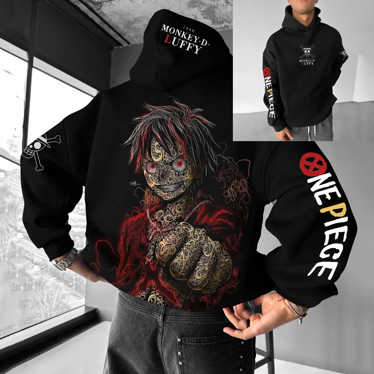 

Цельная толстовка с рисунком Luffy Gear 5 Nika для мужчин и женщин, весна-осень 2021, уличная одежда в стиле аниме, повседневная толстовка, одежда унисекс