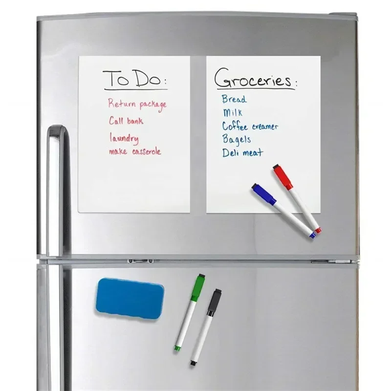 Magnetic Dry Erase Board Reusable Fridge Magnet Board Flexible Refrigerator Whiteboard for Reminder Memo, for Home Office School