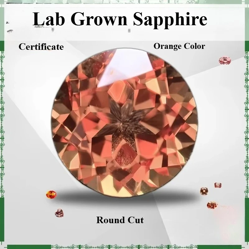 Top Lab Grown Sapphire Orange Color Various Shape for Jewelry Making With Certificate