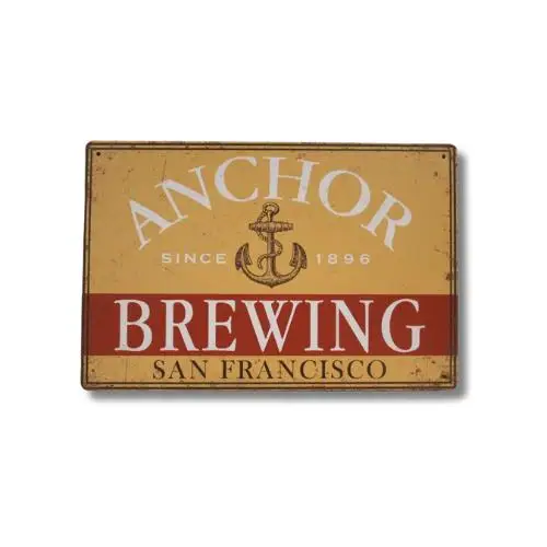 Anchor Brewing Tin Sign Metal San Francisco Beer Brewery Man Cave Irish Pub
