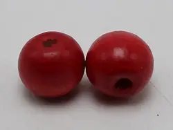 25 Red Round Wood Beads 20mm Large Wooden Beads