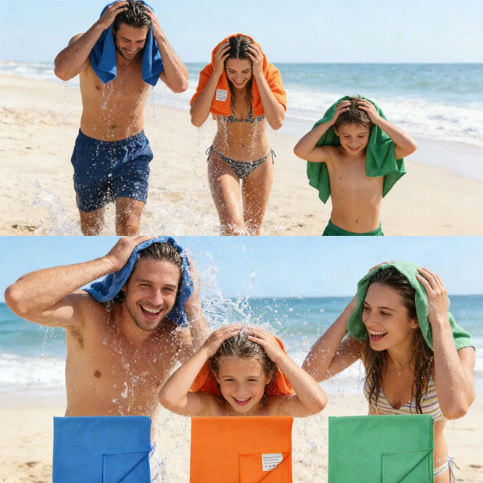 1PC Microfiber Beach Towel Quick Dry Lightweight Compact Soft Travel Towel for Camping Gym And Beach Adult Use