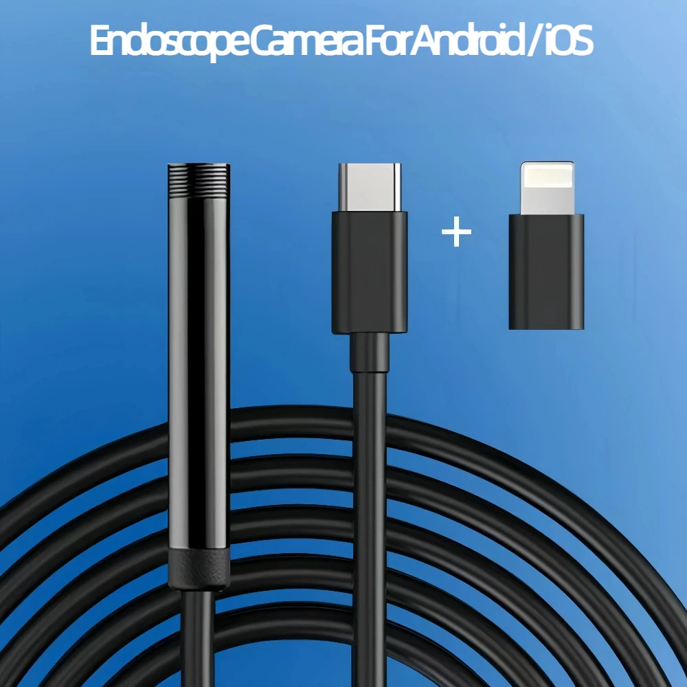 Type-C Endoscope Camera 1080P 2MP  1/3/5/10M Inspection Camera Car Pipeline Borescope For Android IOS  (15,16,12,11,8,6........)