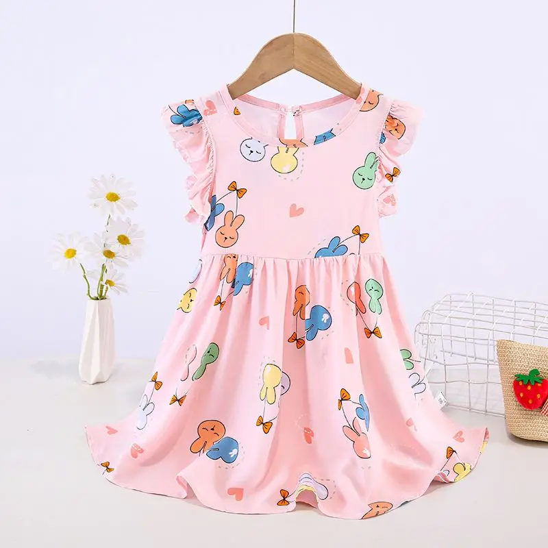 2026 New Girl's Dress Summer Thin Skirt Little Girl Princess Skirt Children's Floral Small Western Skirt