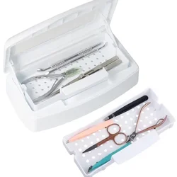 Nail Sterilizer Disinfection Box Metal Nail Tool Tweezers Instrument Sterilizer Tray Salon Nails Cleaner Equipment Manicure Tool