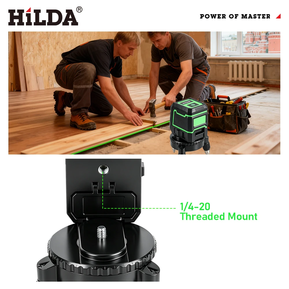HILDA 360° Rotating Laser Level Bracket with 1/4