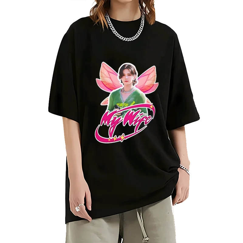 

Ateez Yeosang My Wife 2025 NEW T Shirt Kpop Fashion short sleeve T-shirts Men Women's black clothing Oversized 100% Cotton Tops