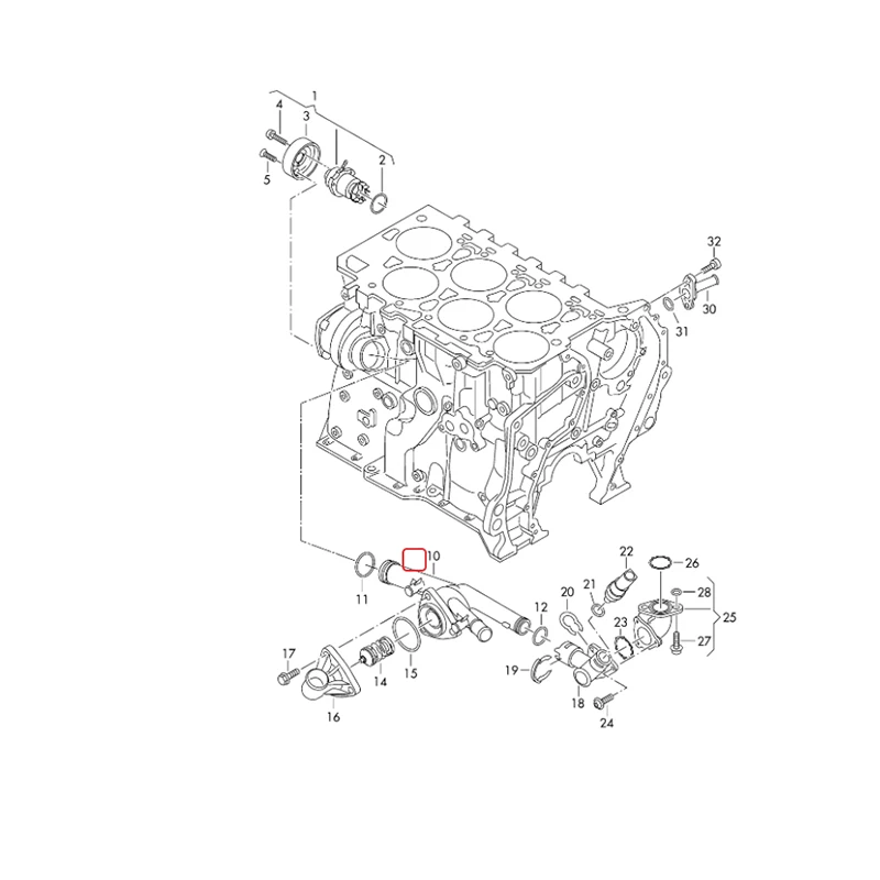 Aluminium Coolant Thermostat Housing 03H121117A 03H121117L For Audi Q7 VW Passat Phaeton Touareg CC Skoda Superb 03H 121 117 A