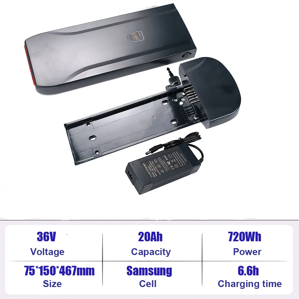 Ebike Achterdrager Batterij 36V 37V 14Ah 518Wh Li-Ion Batterij Phylion EBG370-140H1S24 voor MBM E828 INDIANA Pulse M20 M21 M22