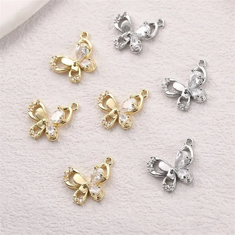 2026年新作-20個-ロット-ジルコン装飾-動物漫画-蝶の形をした銅製フローティングロケットビーズ-diyジュエリーアクセサリー