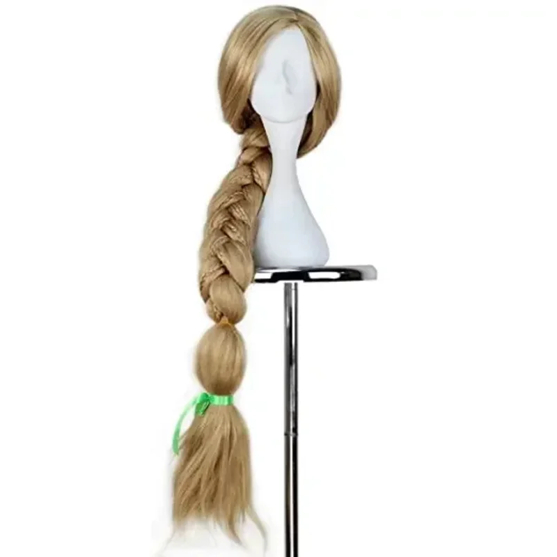 

Tangled Rapunzel Cosplay Wig Halloween Role Play Long Ponytail Cos Hair Adult Blonde Braid Synthetic Wig Wig Cap