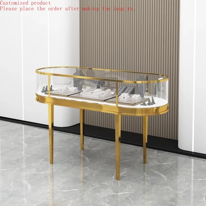 

Custom.Oval Stainless Steel Watch Display Showcase Supports Custom Jewelry Display Cabinet for Retail Shop
