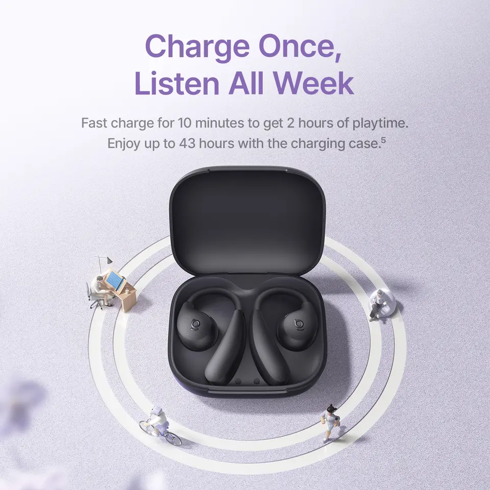 سماعات أذن رياضية لاسلكية Baseus Bowie MF1/Eli 15i بتقنية Bluetooth 5.4 وخطافات أذن وبطارية تدوم 60 ساعة - 6