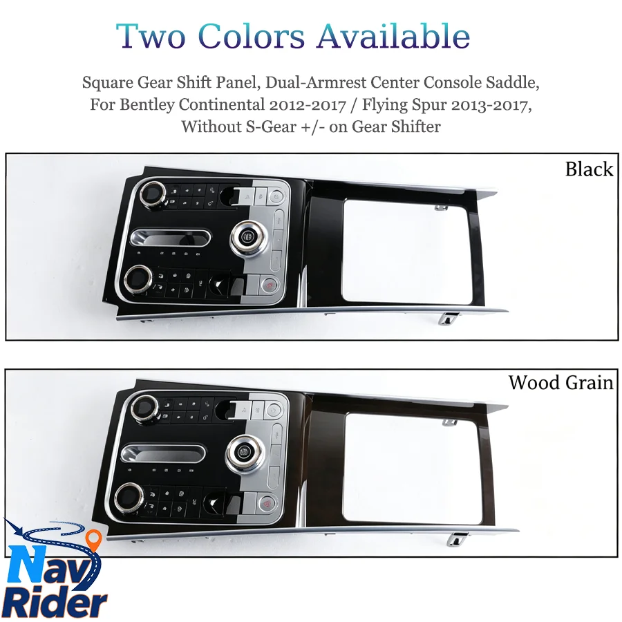 Square Gear Shift Panel Dual‑Armrest Center Console For Bentley Continental 2012‑2017/Flying Spur 2013‑2017 Without S Shifter